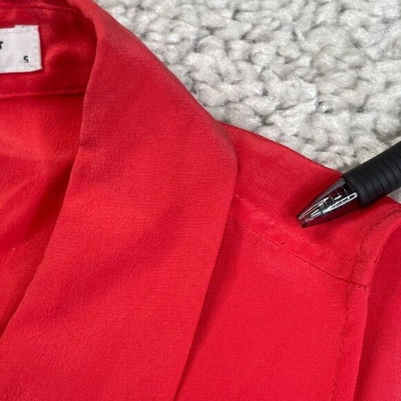 Equipment Femme Silk Button Down Cold Shoulder Blouse Pink FLAWS - Picture 3 of 11